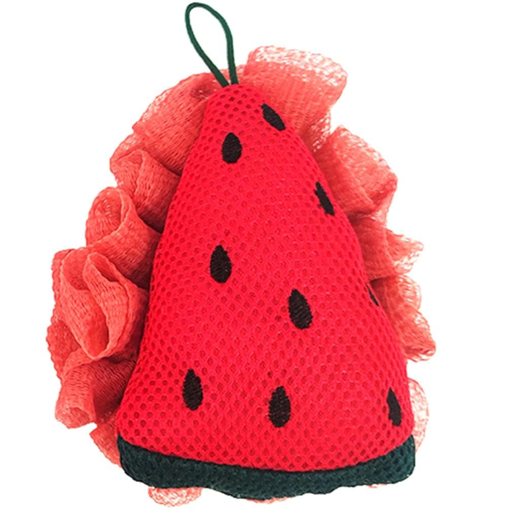 Loofahs for Kids Children's Bath Loofahs Girls Cute Cartoon Bath Sponges Loofah Pouf Body Scrubber Mesh Sponges for Shower Washing Exfoliating-1pc (Multicolor)-multi design Fruit