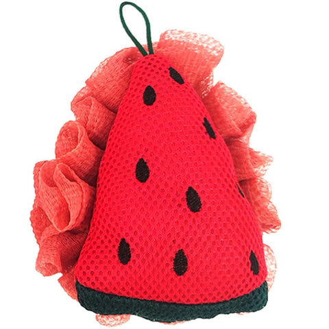 Loofahs for Kids Children's Bath Loofahs Girls Cute Cartoon Bath Sponges Loofah Pouf Body Scrubber Mesh Sponges for Shower Washing Exfoliating-1pc (Multicolor)-multi design Fruit