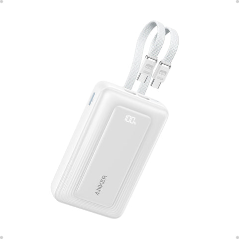 Anker Zolo Power Bank, 45W Max Fast Charging, 20,000mAh Battery Pack with Dual Built-in USB-C Cables, 1 USB-C&A Port, for iPhone 17/16 Series, Samsung, MacBook, iPad, and More