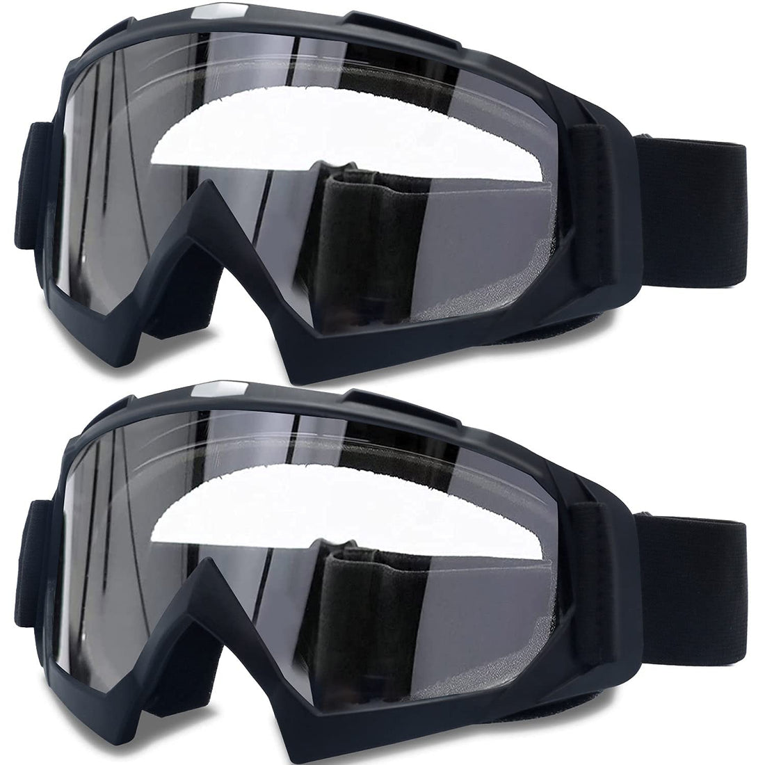KASTWAVE Adult Dirt Bike Goggles, KASTWAVE 2-Pack ATV Motorcycle Goggles for Youth, Dirt Bike Goggles, Windproof ATV Goggles, Dust Proof Racing Goggles for Child, Youth, Teens, Men and Women