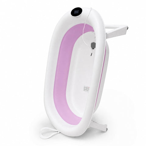 Fantastic-Kids-Toys Foldable Baby Bathtub with Digital Display and Temperature Sensor, Safe Newborn Bathtub with Non-Slip Base for Travel and Home Code 6828 by Fantastic-Kids-Toys (Pink)