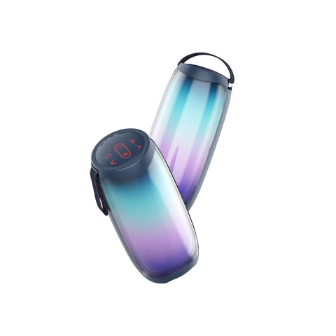 WIWU P40 Thunder Wireless Portable Speaker – Deep Bass Audio with RGB Dazzle Light, Four Lighting Modes, IPX6 Waterproof, TF/USB/Aux Input, Stylish & Durable Design – Dark Blue | 18 Months Warranty