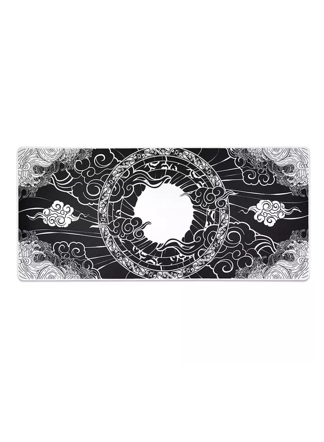 Funky Amaterasu Gaming Mouse Pad, Extended Size 700 x 300 mm x 2 mm - Black and White