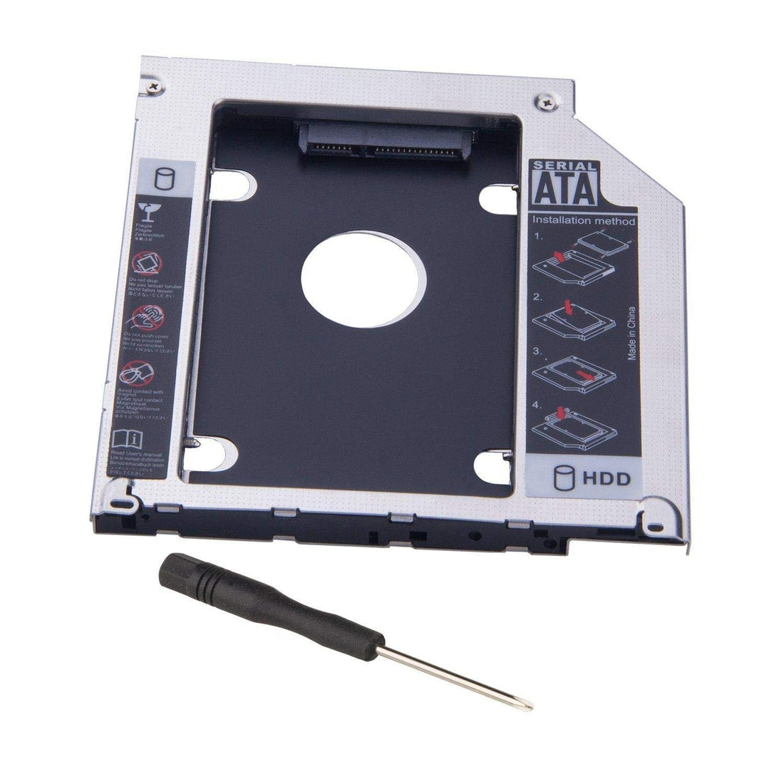 MASIONE Hard Drive Caddy 9.5mm 2nd HDD caddy Tray adapter ssd enclosure replacement for Apple Unibody MacBook Pro 13 15 17 SuperDrive for SATA to SATA 2.5"" 2.5inch Hard disk