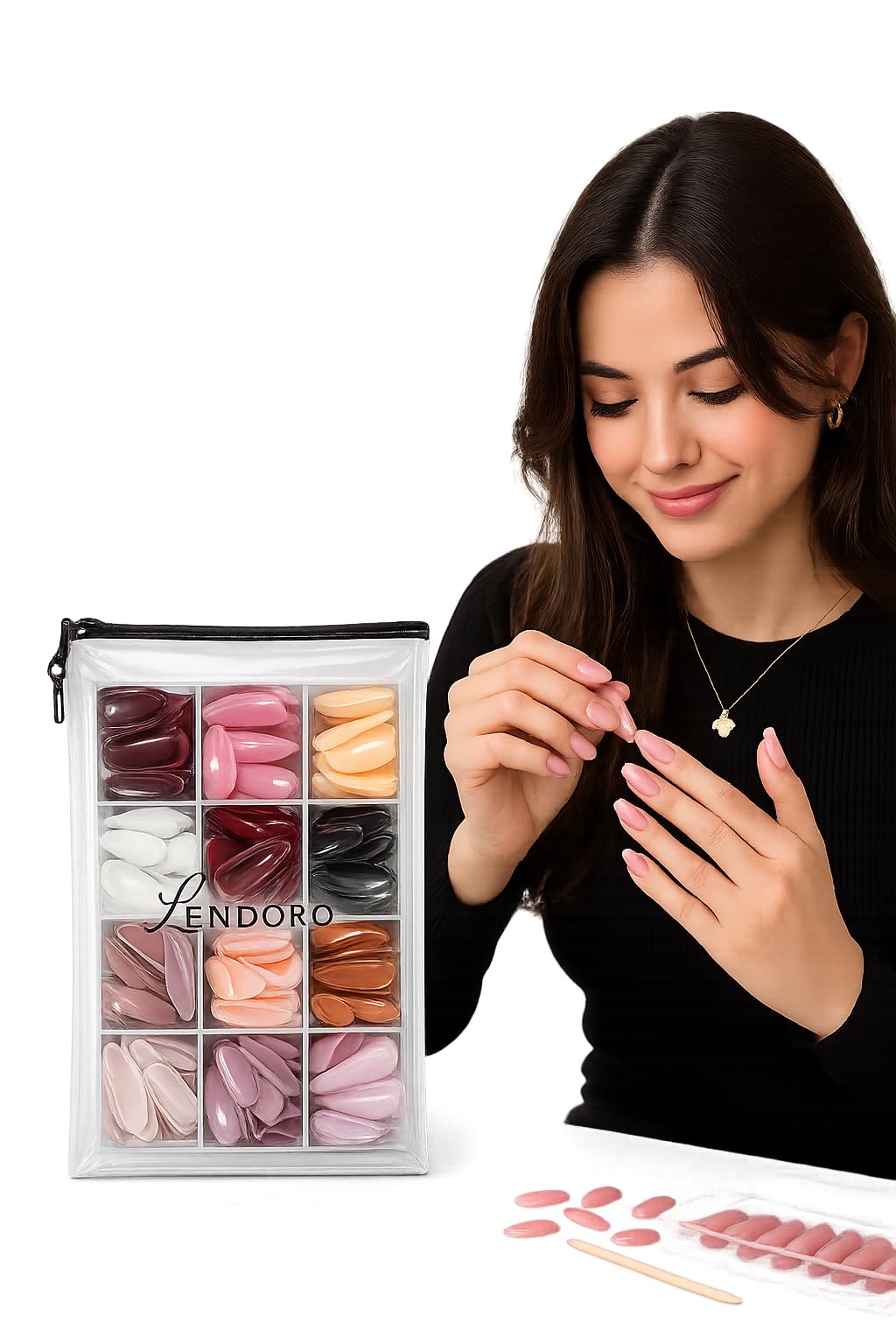 False Nails, Multicolour Press-on Tips, Assorted Shades, 12-Colour Variety Set (288 Nails)