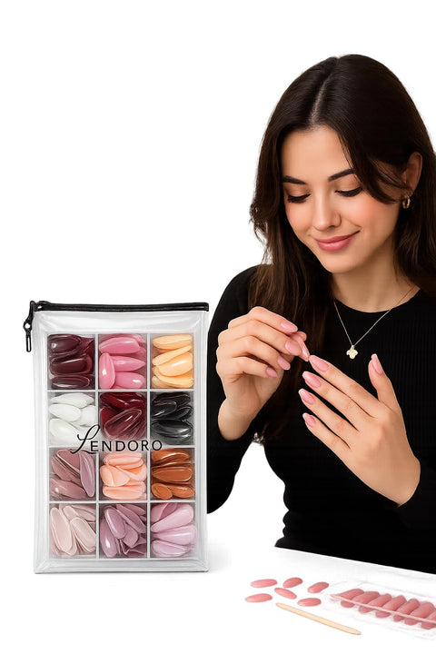 False Nails, Multicolour Press-on Tips, Assorted Shades, 12-Colour Variety Set (288 Nails)