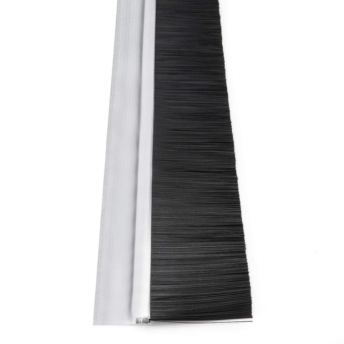 Door bottom brush seal white & black