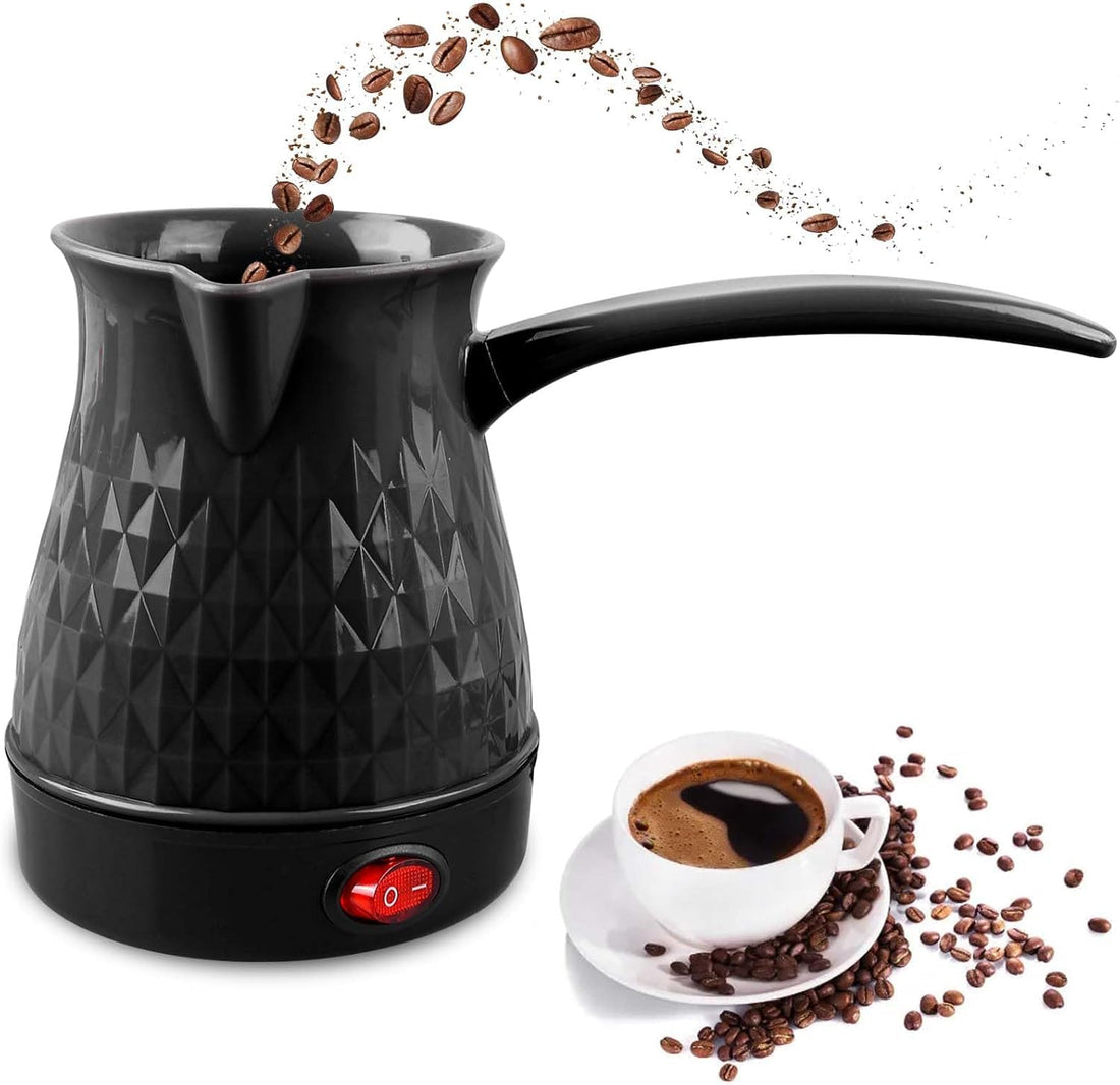Electric Turkish Coffee Pot 500 ml, Electric Coffee Maker 350 W, Washable Coffee Pot for Turkish Coffee, Arabic Coffee, Tea, Mocha, Milk Heating, Home Office Travel, Black