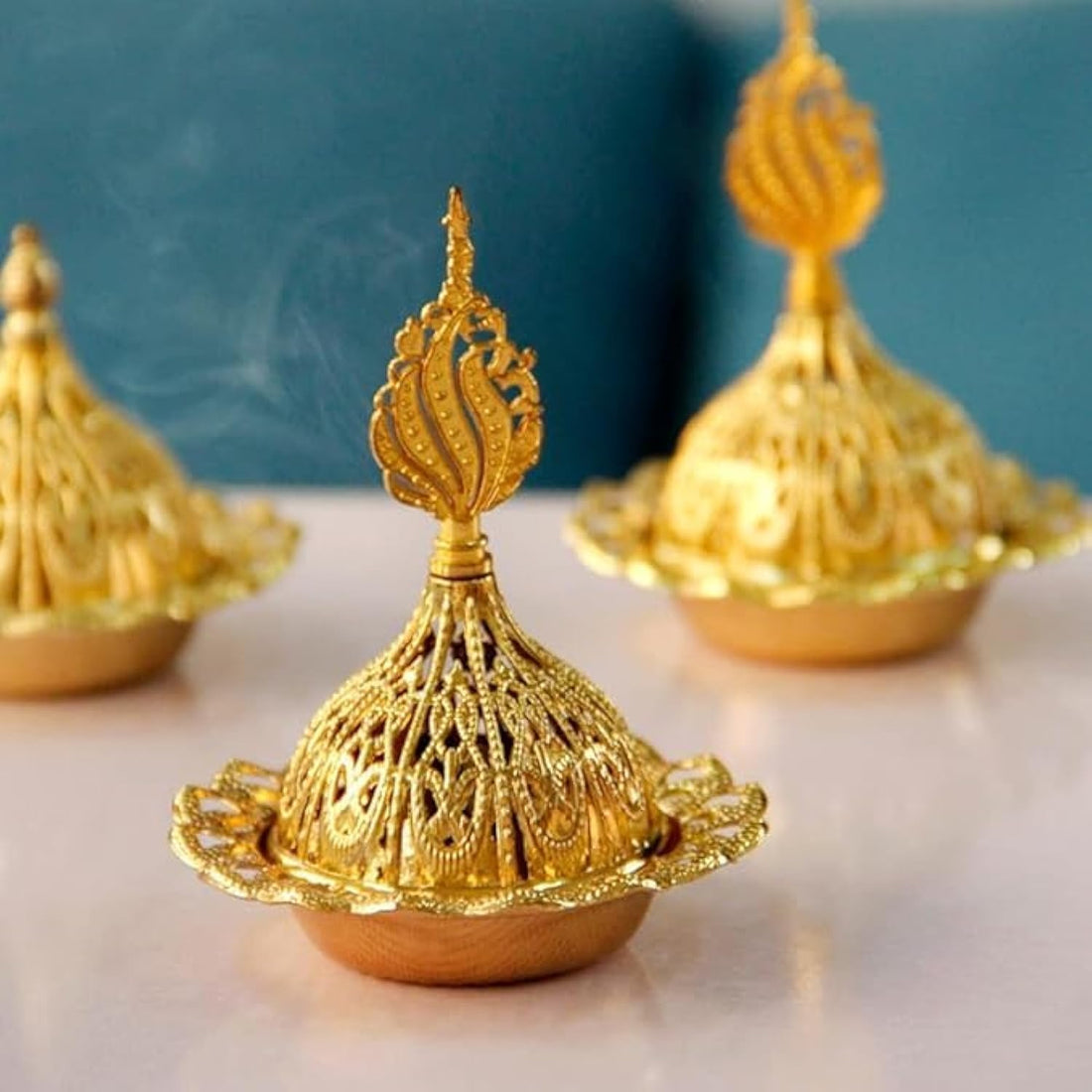 Ottoman Incense Burner Gold Mini: Elegance and Decor at the Heart of Your Home - Luxury Design and Perfect for Gifts - Generic
