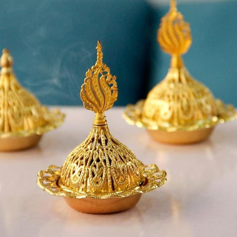 Ottoman Incense Burner Gold Mini: Elegance and Decor at the Heart of Your Home - Luxury Design and Perfect for Gifts - Generic