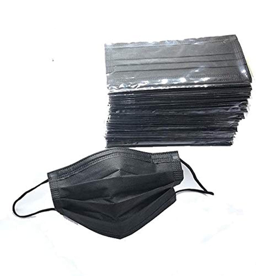 Generic Face masks with separate packaging for each piece, the color is completely black, 50 pieces