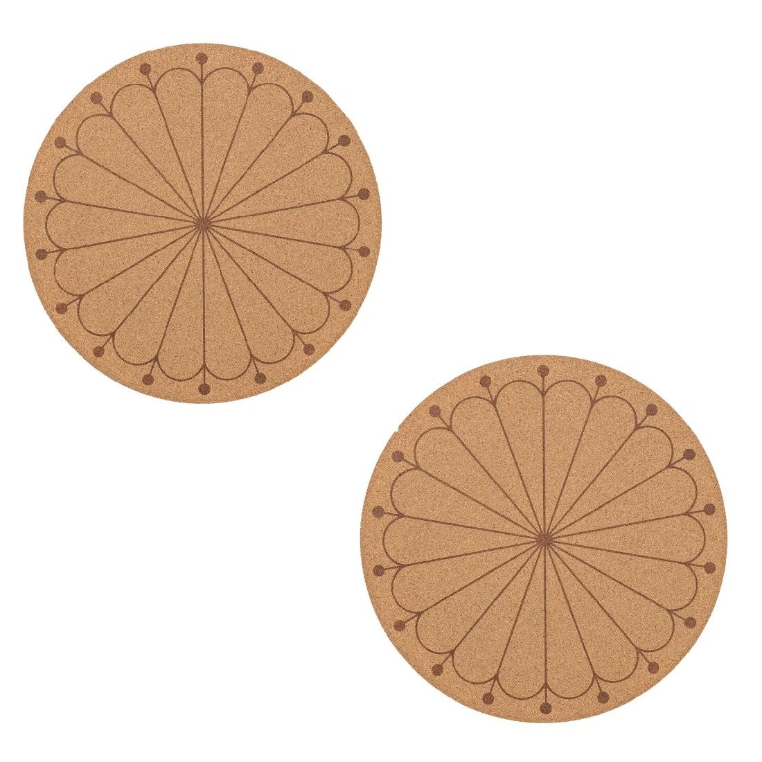 Digital Shoppy SVARTVIDE Place mat, Cork/Patterned, 35 cm (14 "), Pack of 2.