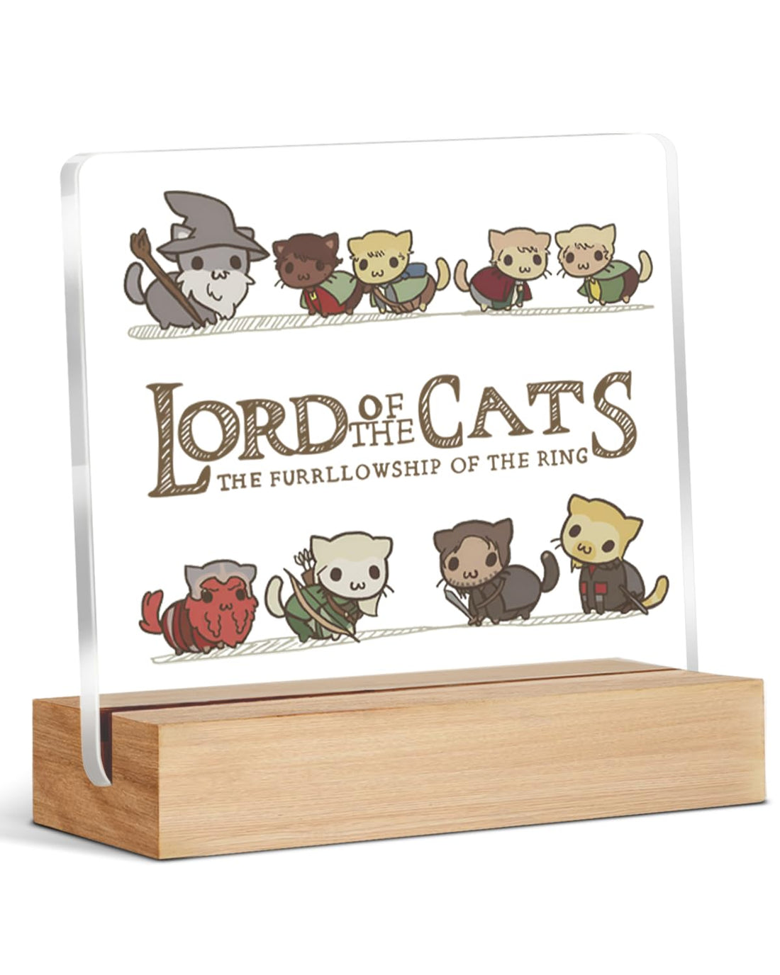 Lord of The Cats Gifts for Fantasy Lovers Fans, Funny Cat Acrylic Plaque Gifts for Cat Mom Dad, Cats Lover Gift Office Room Desk Signs Decor