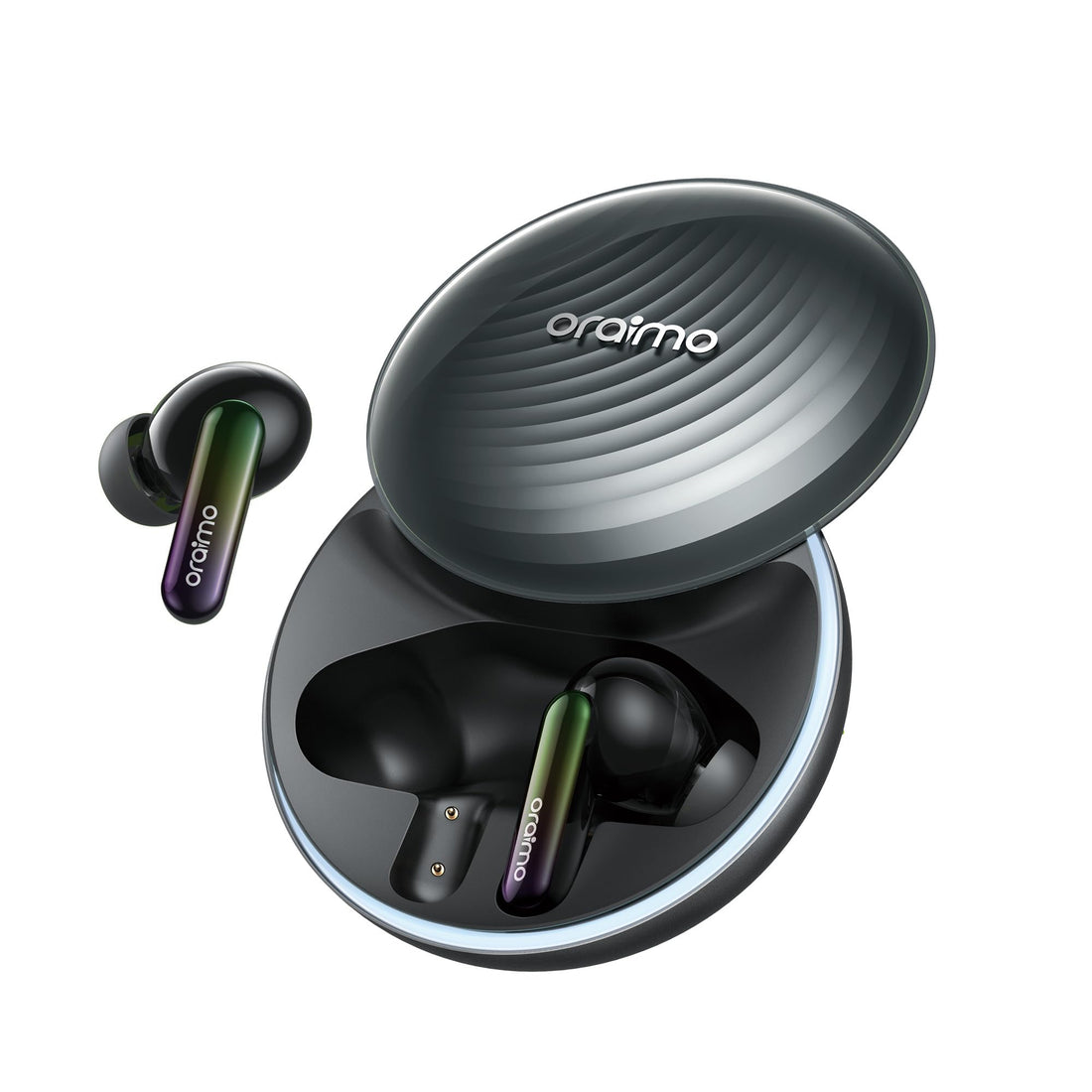 oraimo SpaceBuds Hybrid ANC True Wireless Earbuds OTW-630 Customized Voice Prompt, 40-Hr Long Playtime, Case Input: Type-C, Waterproof: IPX4, Space Grey - 12 Month Warranty