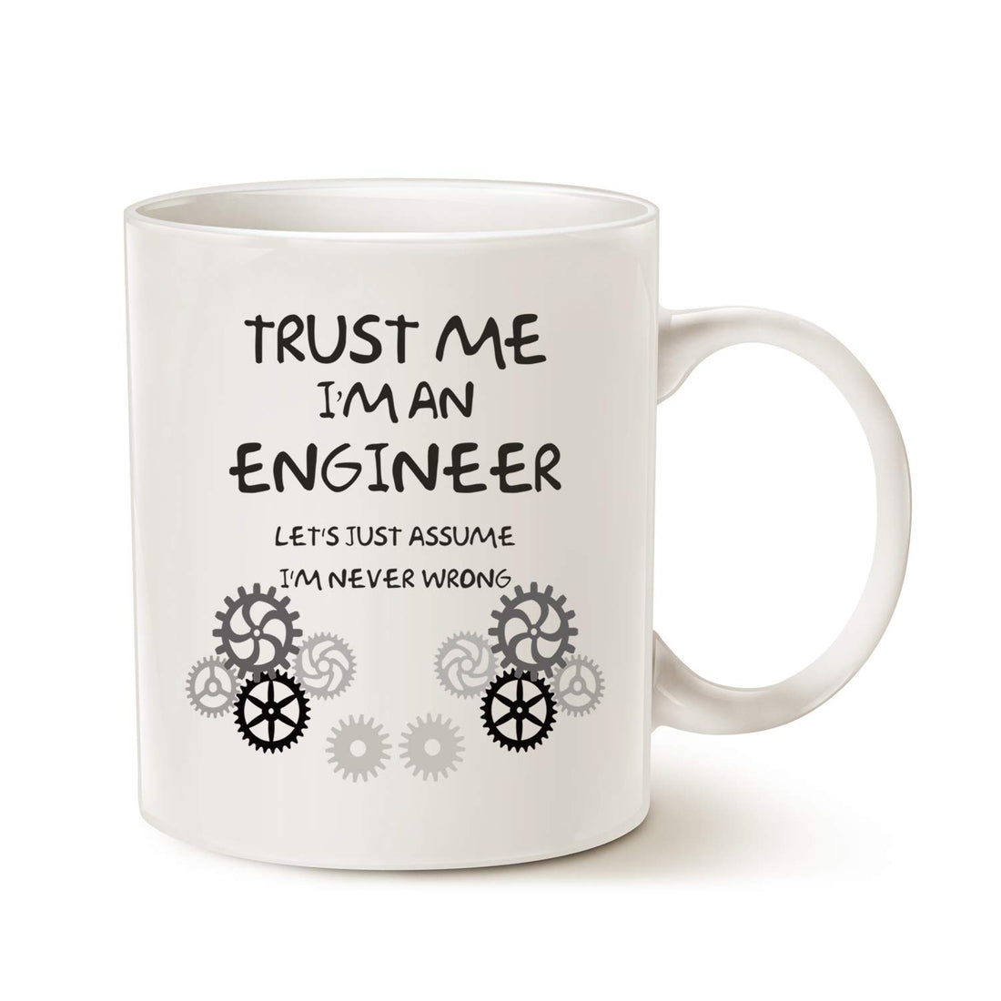 MAUAG Funny Engineer Coffee Mug Unique Idea, Trust Me, I'm an Engineer Ceramic Cup White, 11 Oz