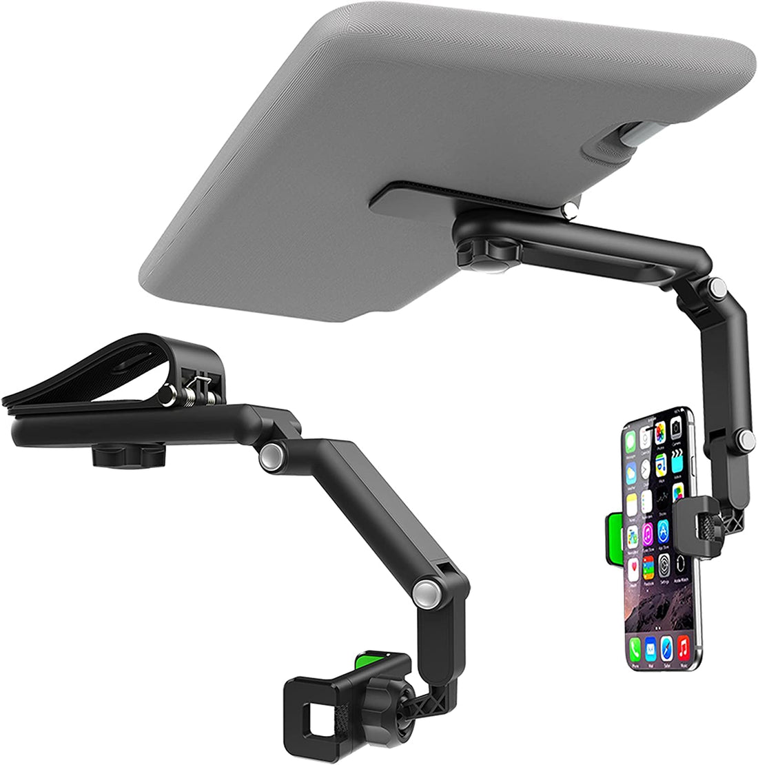 Car Phone Holder with Rearview Mirror Multifunctional Sunshade, Universal Car Phone Holder 1080 Degree Rotatable for iPhone Samsung Huawei Xiaomi