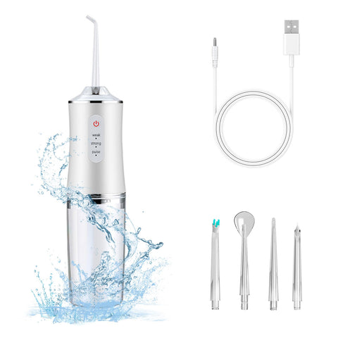 houscly Electric Water Flosser Cordless Water Pick for Teeth 3 Modes 4 Jet Tips Cleaning and Flossing Water Dental Portable Floss Irrigator Oral Water Flossed Rechargeable Tonsil Stone Travel Adults