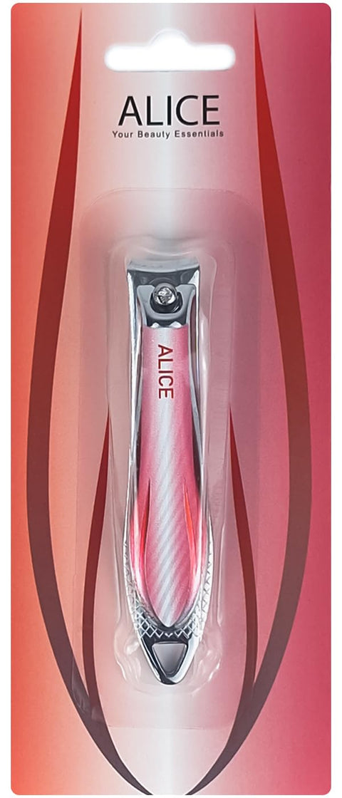 Alice - Nail Clipper, Stainless Steel Sharp Blade, Professional Nail Cutter For Men & Women, Dynamic Flame Style (Red)