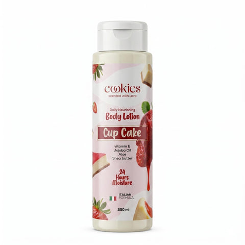 Cookies Daily Nourishing Body Lotion, Cup Cake Scent, with Vitamin E, Jojoba Oil, Aloe, Shea Butter, 24 Hours Moisture, 250 ml