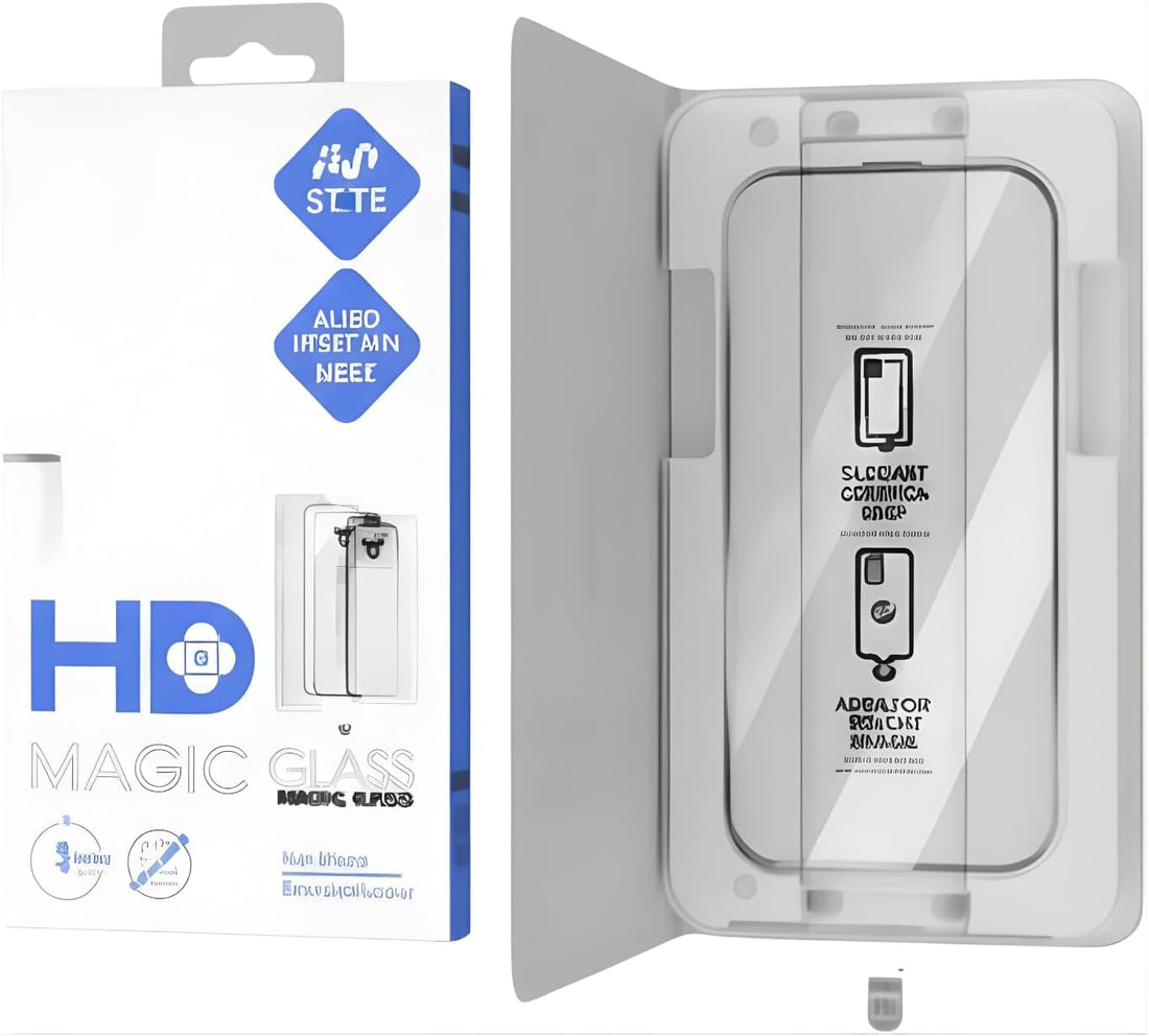 Screen Protector Compatible with iPhone 15 Pro Max, Tempered Glass with Magic Box Easy Installation Kit, Case Friendly, Black Frame, Anti-Scratch & Anti-Shock High Definition Clear Glass