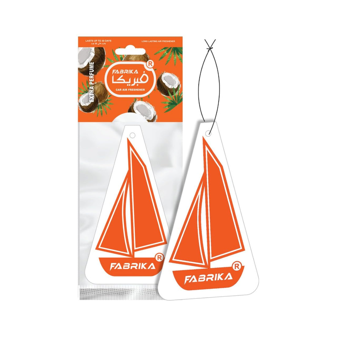 Paper air freshener (fawah) for cars with coconut scent compound shape