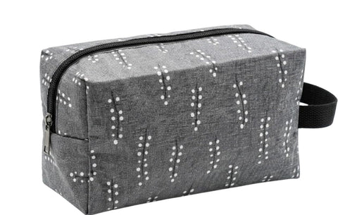 Cosmetic Bag - Potions and Lotions Organizer for Travel Size Toiletries - Loaf Pouch Storage for Makeup, Brushes, & Accessories -BLACK MIX GREY