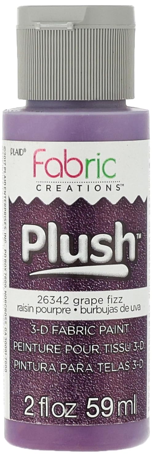 Fabric Creations Plaid 26342 3-D Plush Paint 2 Oz Grape Fizz