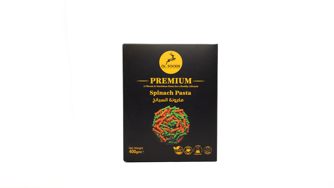 Dr. Foods Premium Spinach Pasta, 400g, Natural Ingredients, High in Fibre