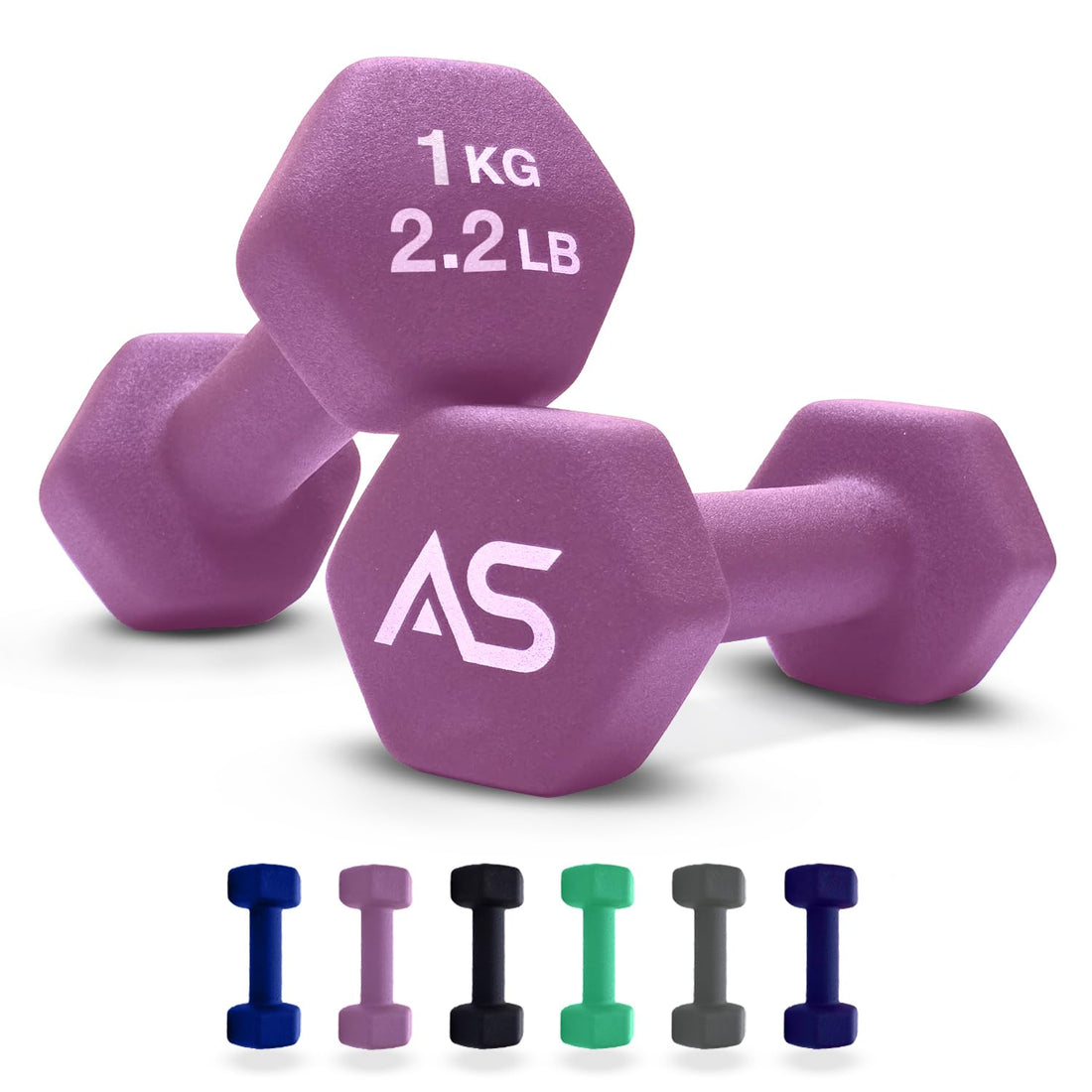 Allure Sphere Neoprene Dumbbell Set For Home Gym Exercise - Anti Slip Fitness Equipment For Pilates, Cardio, Training - Anti Sweat Hex Dumbbells in 1Kg 2Kg 3Kg 4Kg 5Kg In Pair