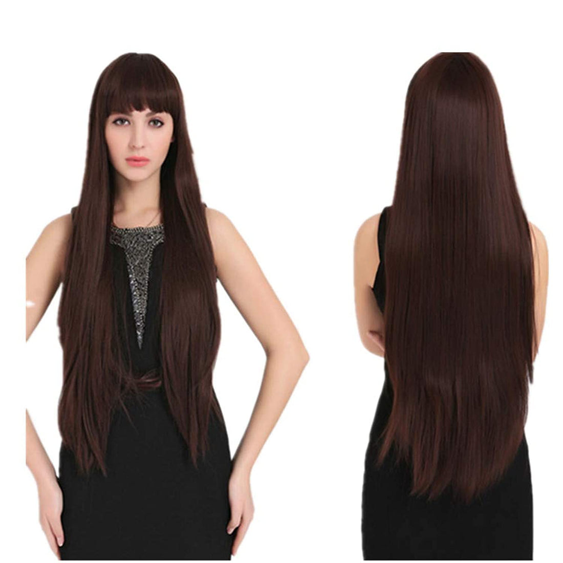 women black long straight wig for women