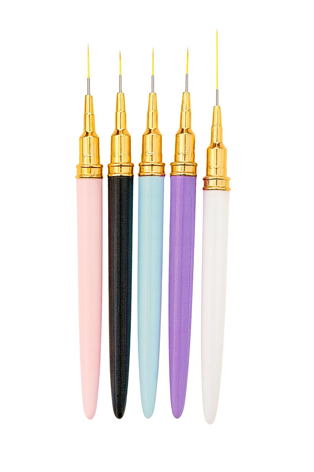 Nail Art Pens and Liner Brushes Set – 5PCS Nail Art Tools in Assorted Sizes for Thin Lines, Fine Details, Drawing, UV Gel Polish Painting, DIY Nail Design for Manicure & Pedicure