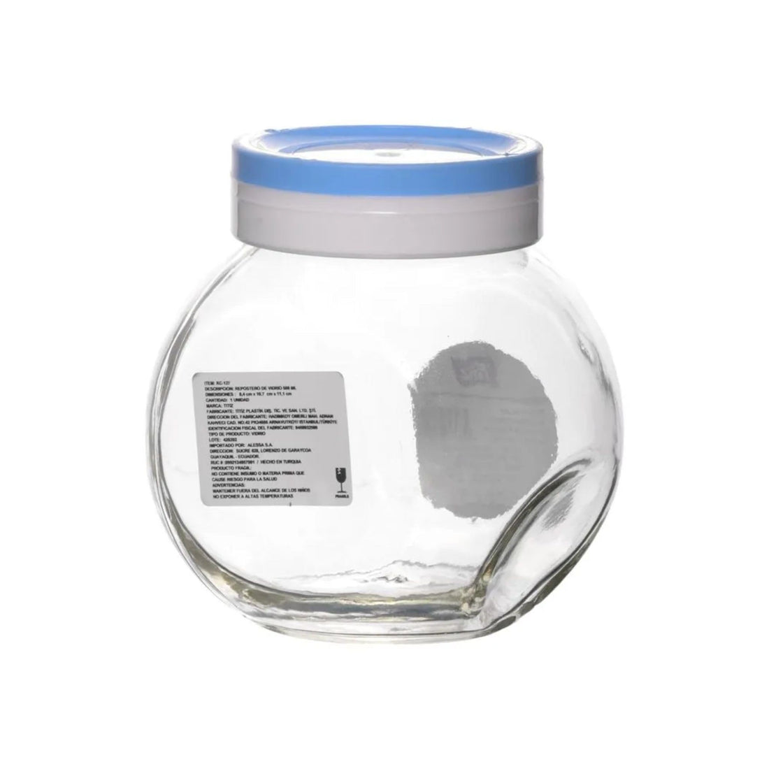 Titiz Glass Spice Jar 500 ml with Side Base, KC-127-Multicolor