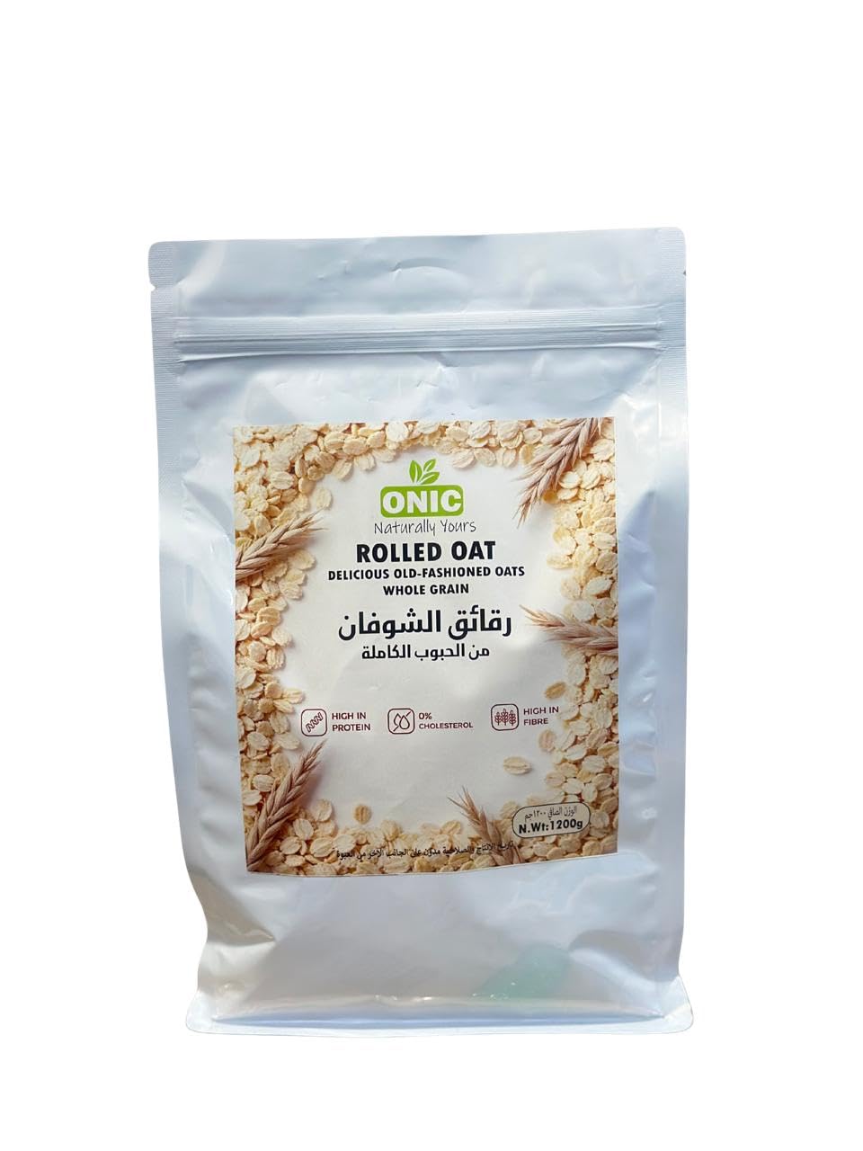 ONIC NATURALLY YOURS Whole Grain Oat Flakes 1200 gm | 100% Natural Unsweetened Oats High in Fiber | Value Pack Perfect for Healthy Breakfast, Oatmeal Soup, Bread