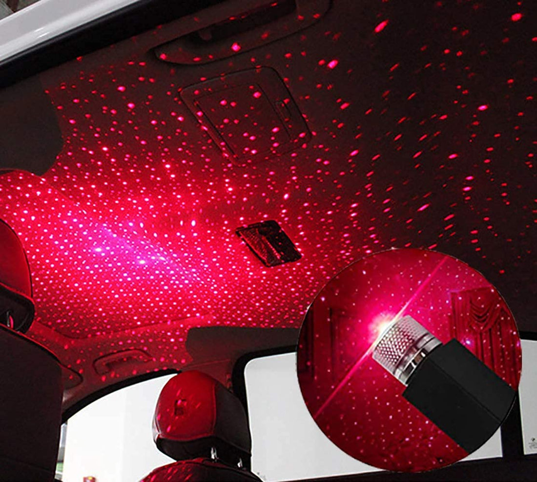 YULI Car Roof Star Night Light,USB Star Night Lights, USB Night Lamp Fit All Cars Ceiling Roof Star Lights Interior Ambient Atmosphere for Bedroom Decorations,Party,Walls - Plug and Play