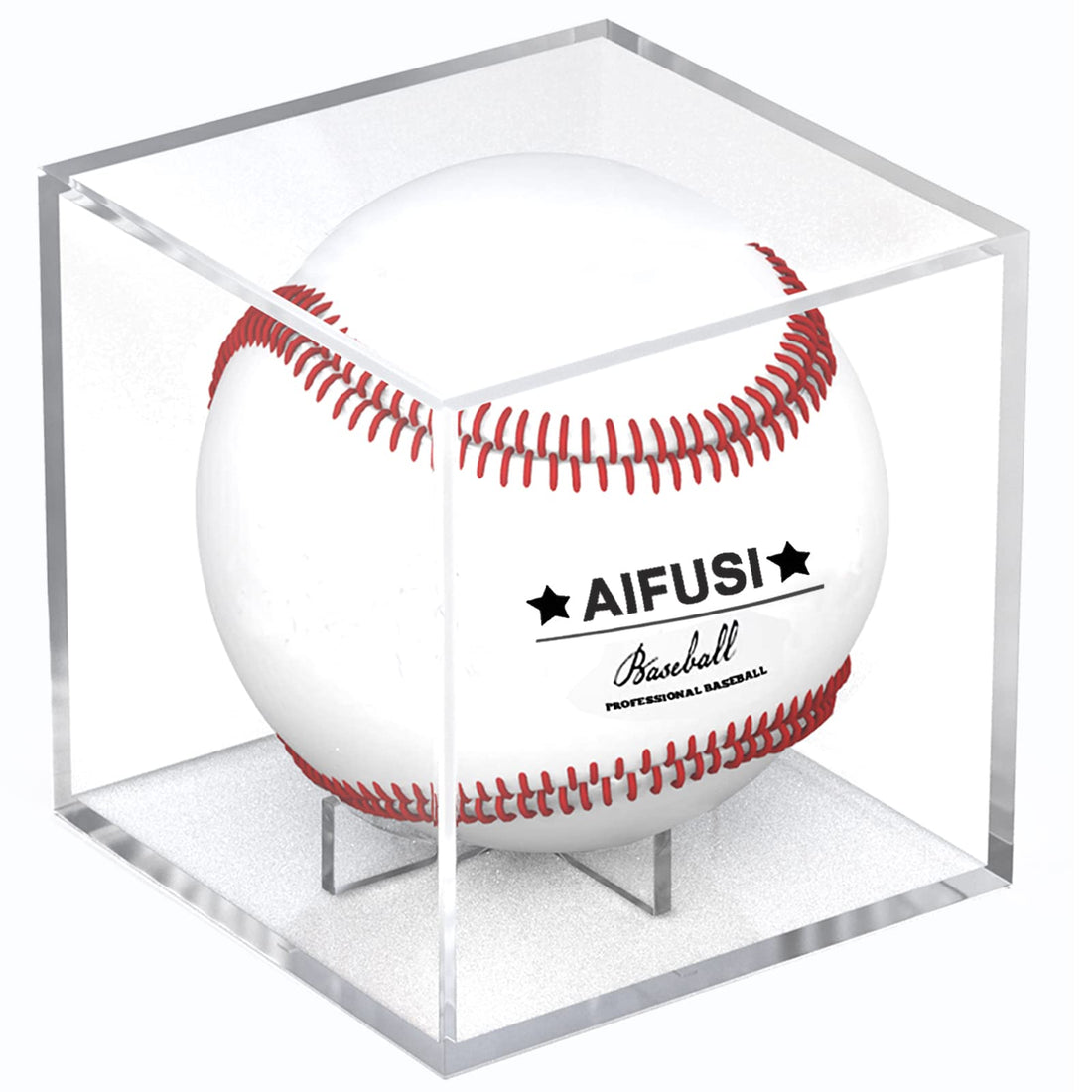 BEST MEDIA UV Protected Acrylic Baseball Display Case, a Square Transparent Box Memorabilia Holder for Official Size Autographed Baseballs- Professional - 1 Piece - Transparent