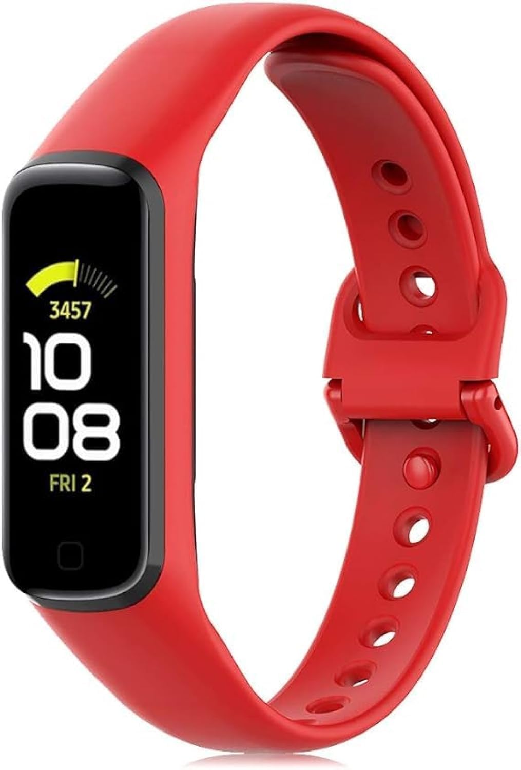 Next store Compatible with Samsung Galaxy Fit 2 (SM-R220) Fitness Tracker Replacement Band for Women Men, Soft Silicone Adjustable Strap (Red)