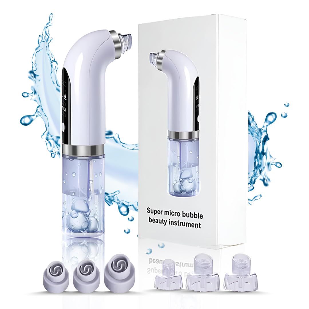 Blackhead Remover Pore Vacuum Cleaner with Microbubble - USB Rechargeable Water Cycle Pore Cleanser 3 Adjustable Suction Modes 6 Suction Probe