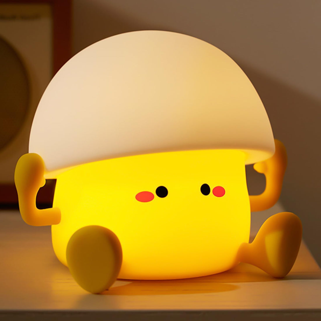 Cute Silicone Egg Yolk Nightlights for Kids, Egg Yolk Night Light, LED Touch Lamp, Portable Rechargeable Children's Room Light, Bedside Lamp for Nursery Bedroom Table Decoration [Energy Class A]