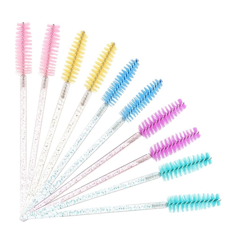 50 Pcs Disposable Mascara Wands, Eyelash Brush Spoolies for Eyebrow Eye Lash Extension (Multicolour)
