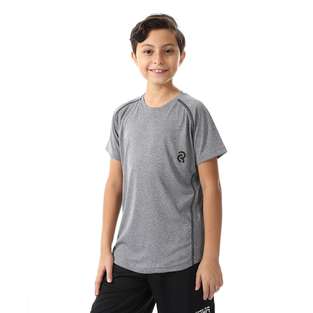 CAESAR Boys Sport Round Neck Shirt,grey,14 Years