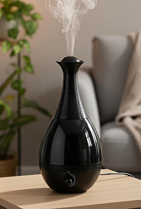 3L Humidifier Essential Oil Diffuser, 360° Ultra Quiet Nozzle, Color Changing, Auto Shut-Off and Light, Last Up to 24 Hours (3L Black Collar)