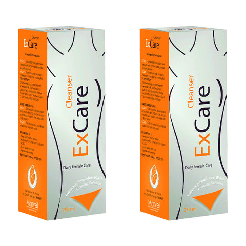 Generic ExCare Vaginal Cleanser Daily Female Care, Intimate Feminine Wash Foaming Solution, Peach Scent, 250ml, 2 Packs, Sale 10%