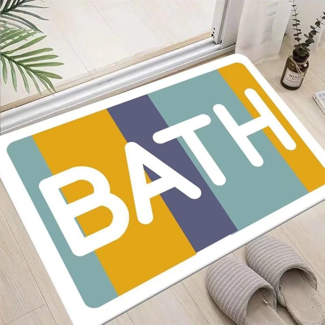 LESTER Soft Non-Slip bathroom Door Mat rectangle shape bath design Multi-colors 50x80cm
