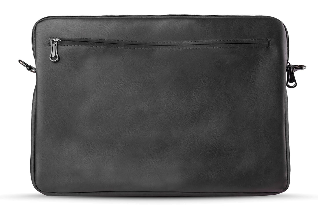 Fox Casual [Premium Leather] Laptop Sleeve Case Bag, Soft Felt & PU Leather MacBook Accessory Case Bag Compatible with MacBook Air/Pro HP,Dell,Acer Aspire,Asus Notebook,Laptop (Black, 14 inch)