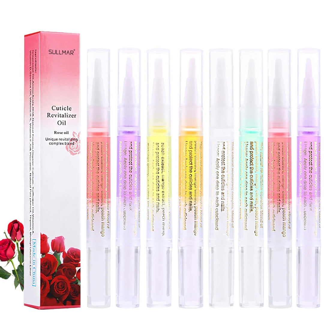 Cuticle Oil Pens with Nail File for Nail Care, Nail Pen Oil with Natural Ingredients, Fingernails and Toenails Oil Cuticle for Repairing Cracked (1 Pc-RANDOM FLOVER)