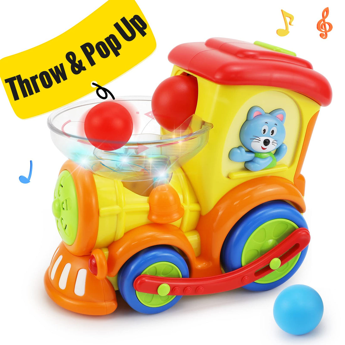 HOLA Baby Toy Railway Train from 1 Year - Electric Music Train with Moving Colour Balls Drives Automatically, Children's Toy Baby Gift Girl Boy from 1 2 Years, Educational Toy from 18 Months