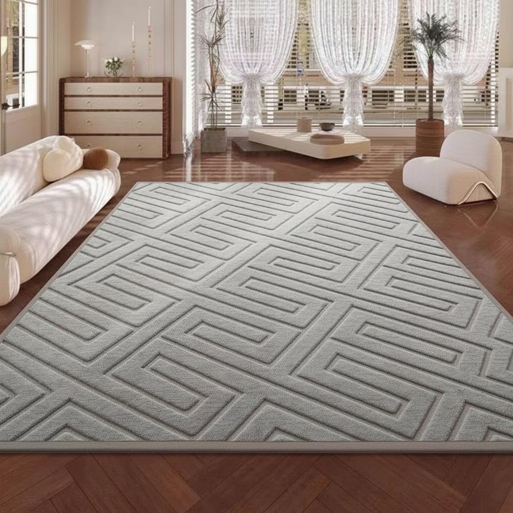 Jacquard Fur Fish Fur Rug 3cm Refractory Dots Non Slip Perfect for Living Room Bedroom Indoor Area Rug,Carpet Case,Jacquard (Grey)