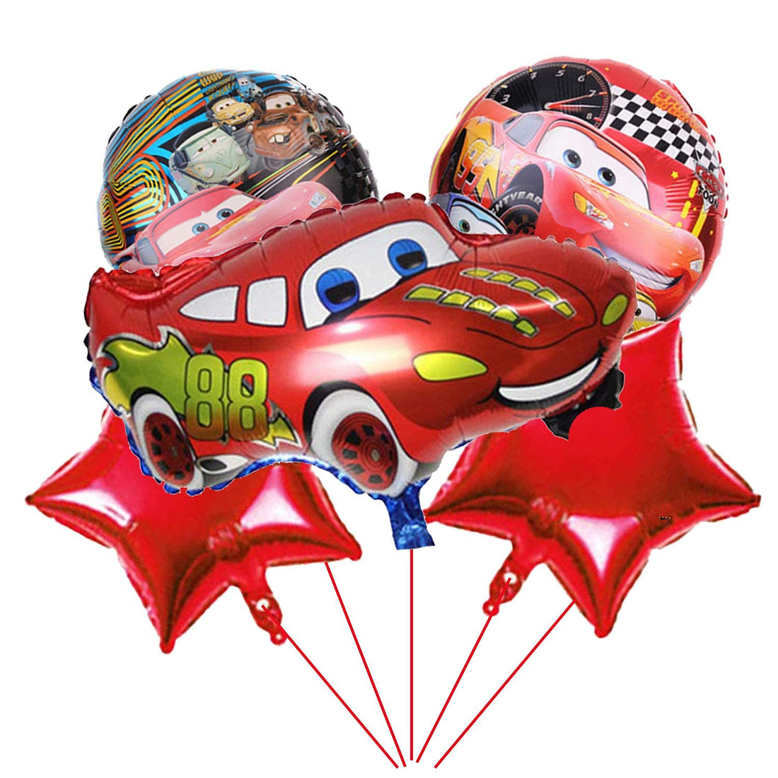 Wonka NY 5PCS Lighting Mequeen Foil Ballons Party Supplier Car Balloons for Kids Party Birthday Decorations