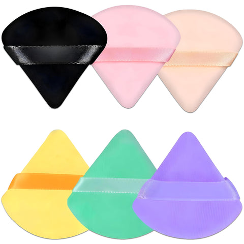 6 Pieces Triangle Velvet Makeup Wipes - Perfect for Holding Loose Powder Under Eyes, These Soft Makeup Wipes Come in Multiple Colors