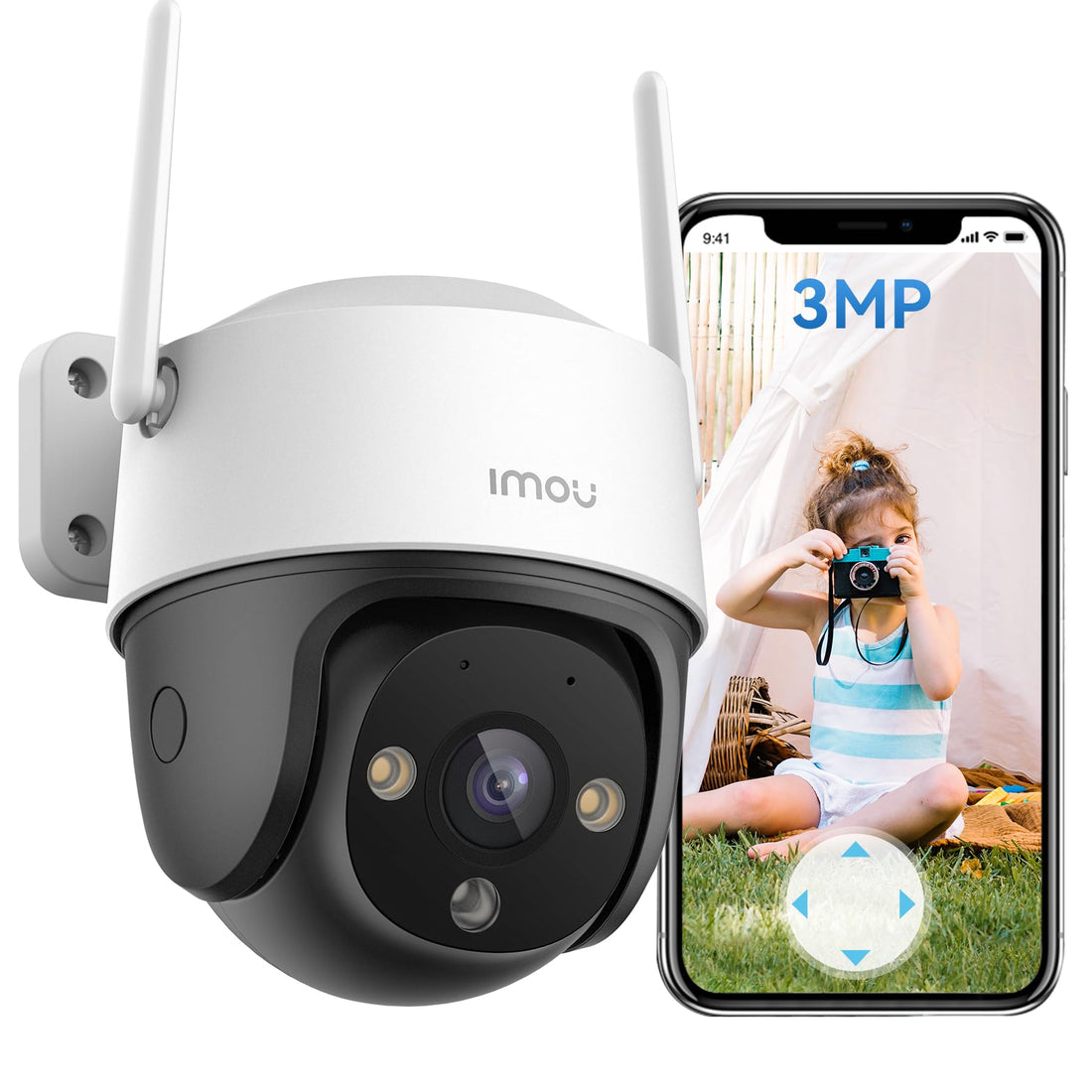 Imou Cruiser SE+ 2K Camera, Outdoor Security Camera for Home, WiFi CCTV for Home, Surveilliance with 360° Coverage, Human/Motion Detection, Smart Night Vision, IP66, Two-Way Talk, Alexa